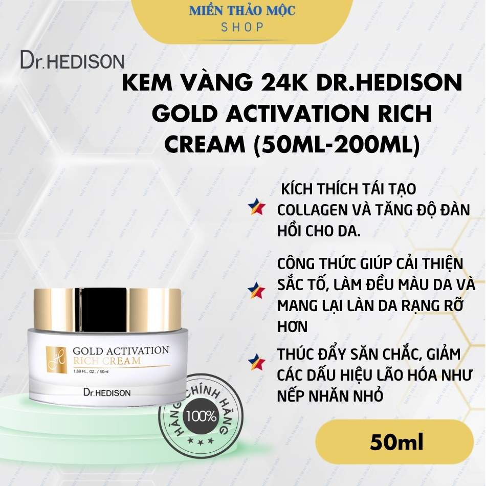 Kem vàng 24K Dr.Hedison Gold Activation Rich Cream (50ml-200ml)