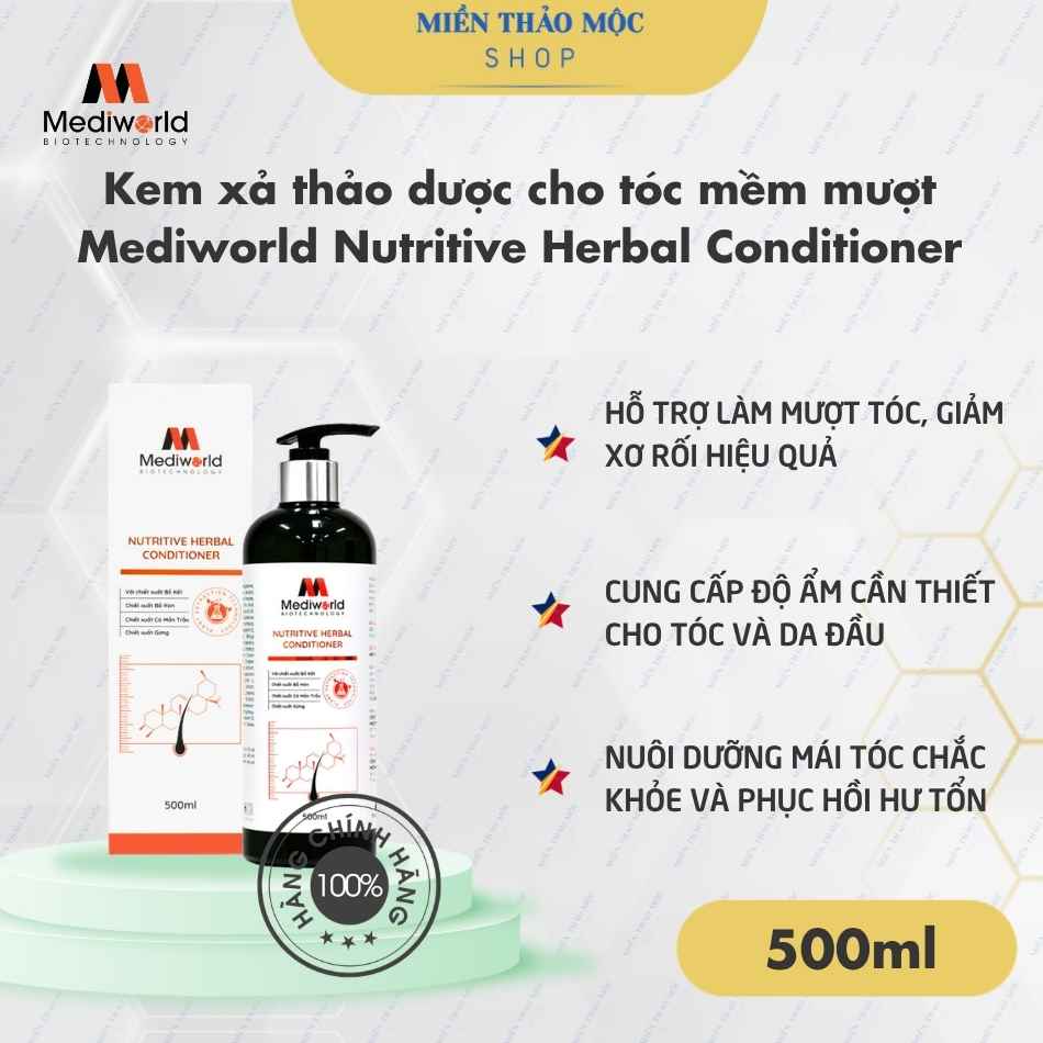 Kem xả thảo dược cho tóc mềm mượt Mediworld Nutritive Herbal Conditioner