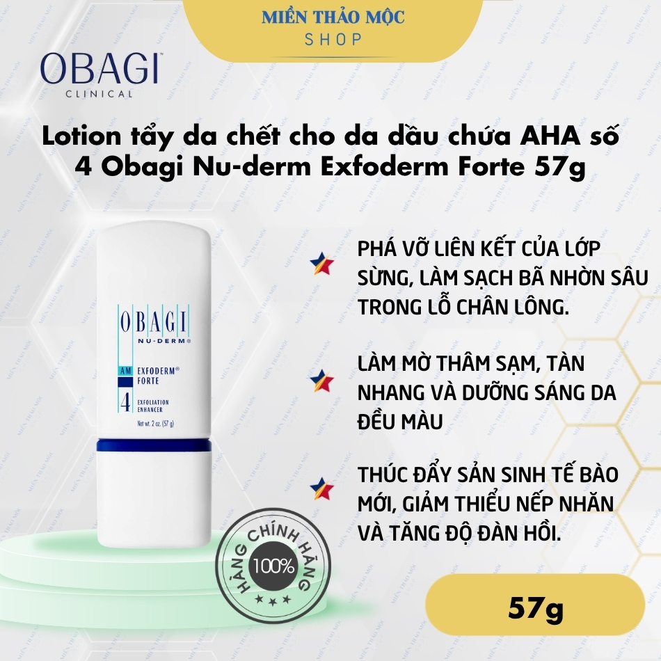 Lotion tẩy da chết cho da dầu chứa AHA số 4 Obagi Nu-derm Exfoderm Forte 57g