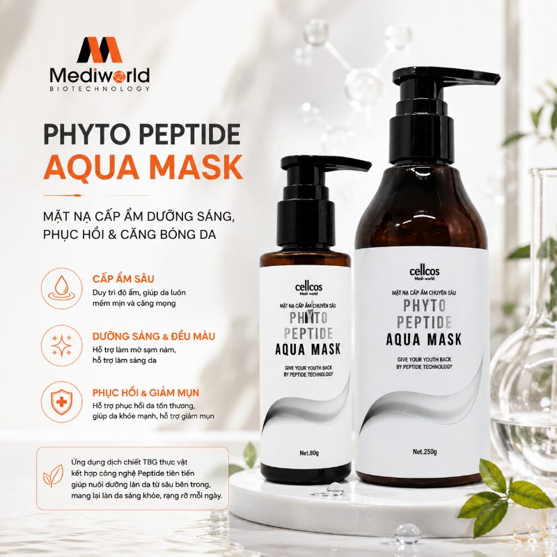 Mặt nạ cấp ẩm hỗ trợ làm sáng da Mediworld Phyto Peptide Aqua Mask