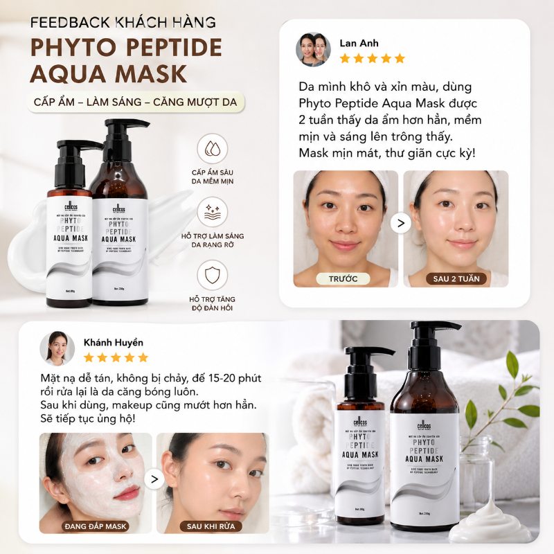 Mặt nạ cấp ẩm hỗ trợ làm sáng da Mediworld Phyto Peptide Aqua Mask