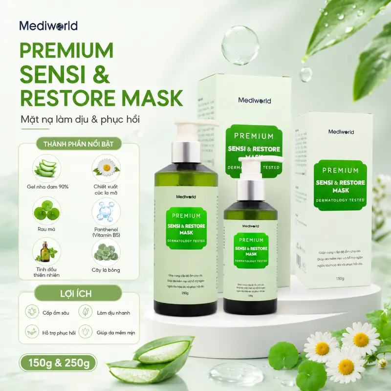 Mặt nạ giảm kích ứng, phục hồi da Mediworld Premium Sensi Restore Mask