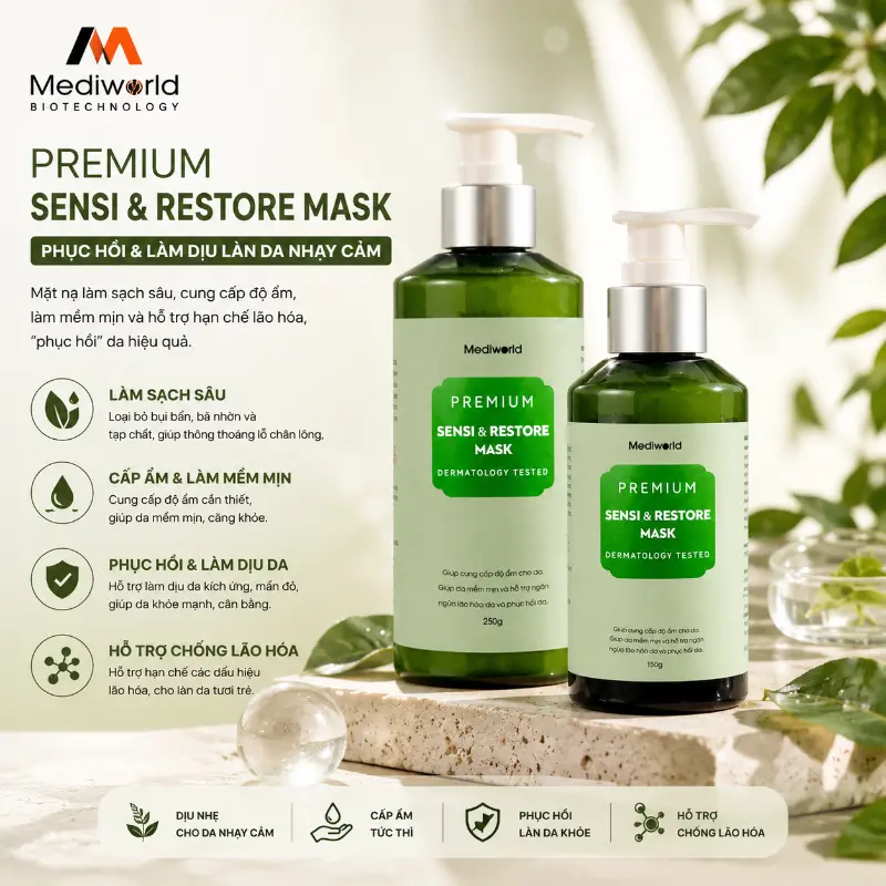 Mặt nạ giảm kích ứng, phục hồi da Mediworld Premium Sensi Restore Mask