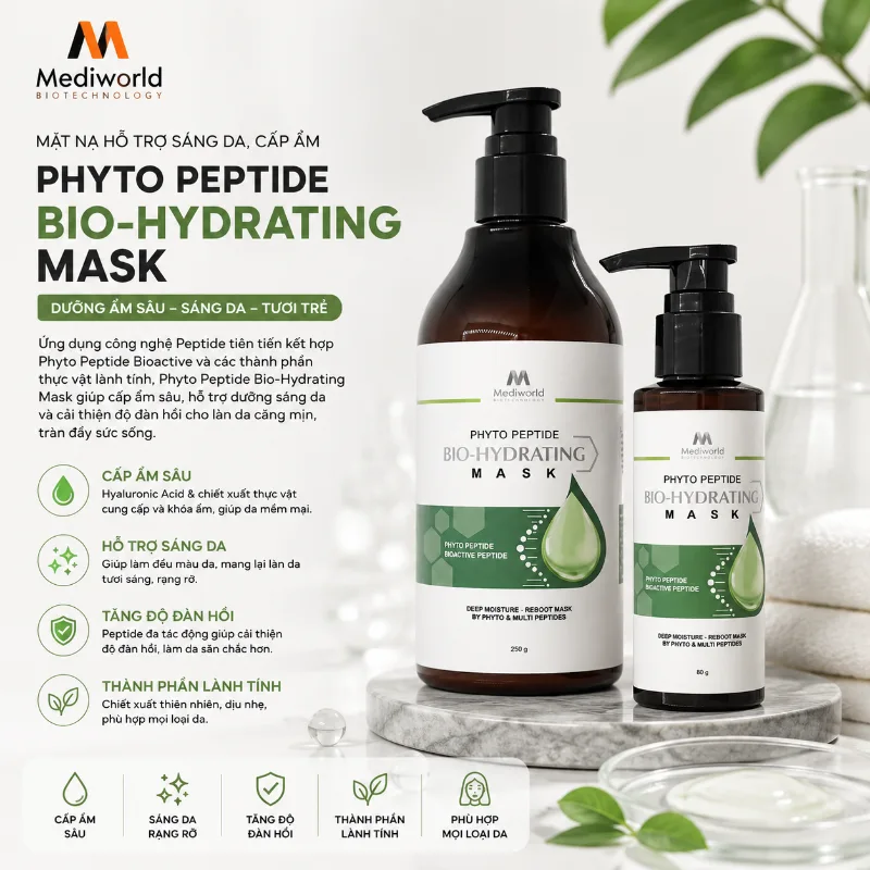 Mặt nạ hỗ trợ sáng da cấp ẩm hạn chế lão hóa Mediworld Cellcos – Phyto Peptide Bio-Hydrating Mask