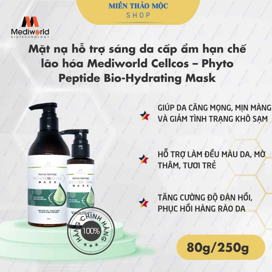 Mặt nạ hỗ trợ sáng da cấp ẩm hạn chế lão hóa Mediworld Cellcos – Phyto Peptide Bio-Hydrating Mask