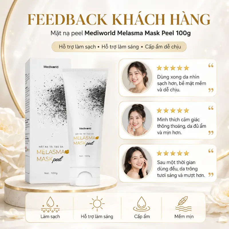 Mặt nạ peel làm sạch sáng cấp ẩm cho da Mediworld Melasma Mask Peel