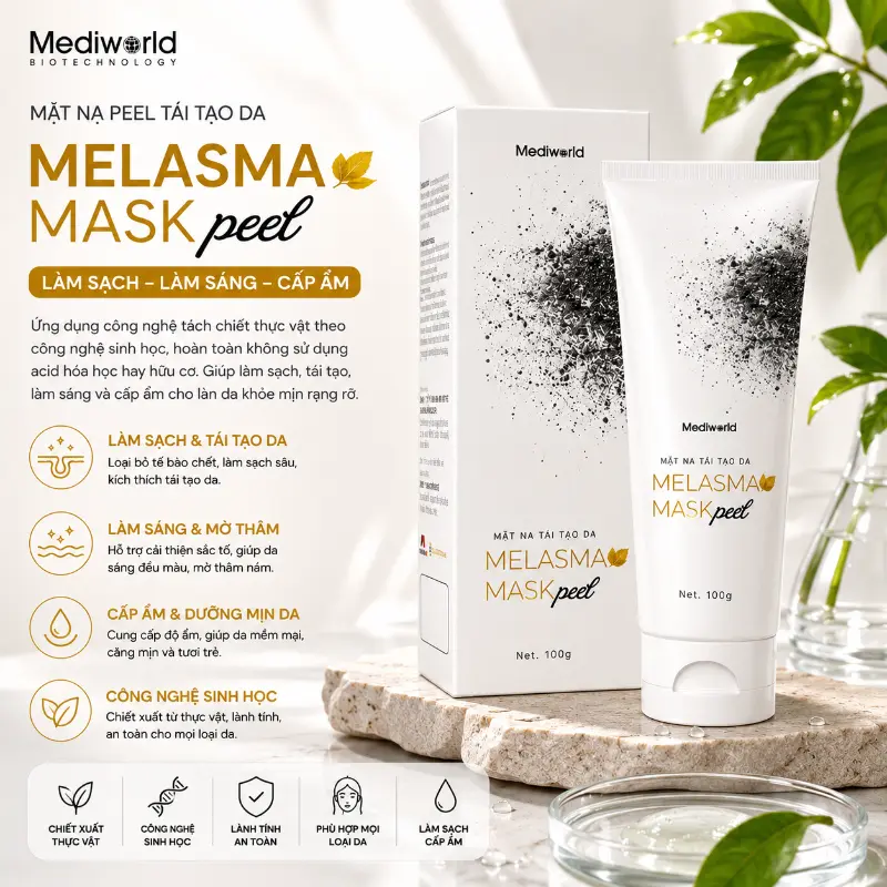 Mặt nạ peel làm sạch sáng cấp ẩm cho da Mediworld Melasma Mask Peel