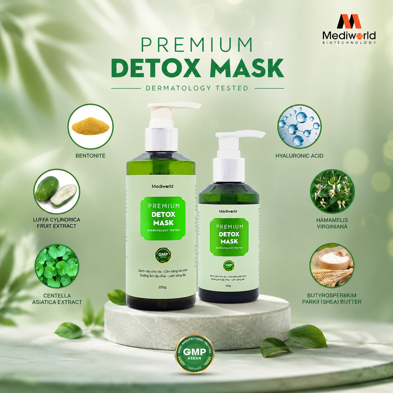 Mặt nạ thải độc dành cho da Mediworld PREMIUM DETOX MASK