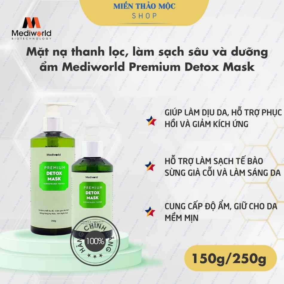 Mặt nạ thanh lọc, làm sạch sâu và dưỡng ẩm Mediworld Premium Detox Mask