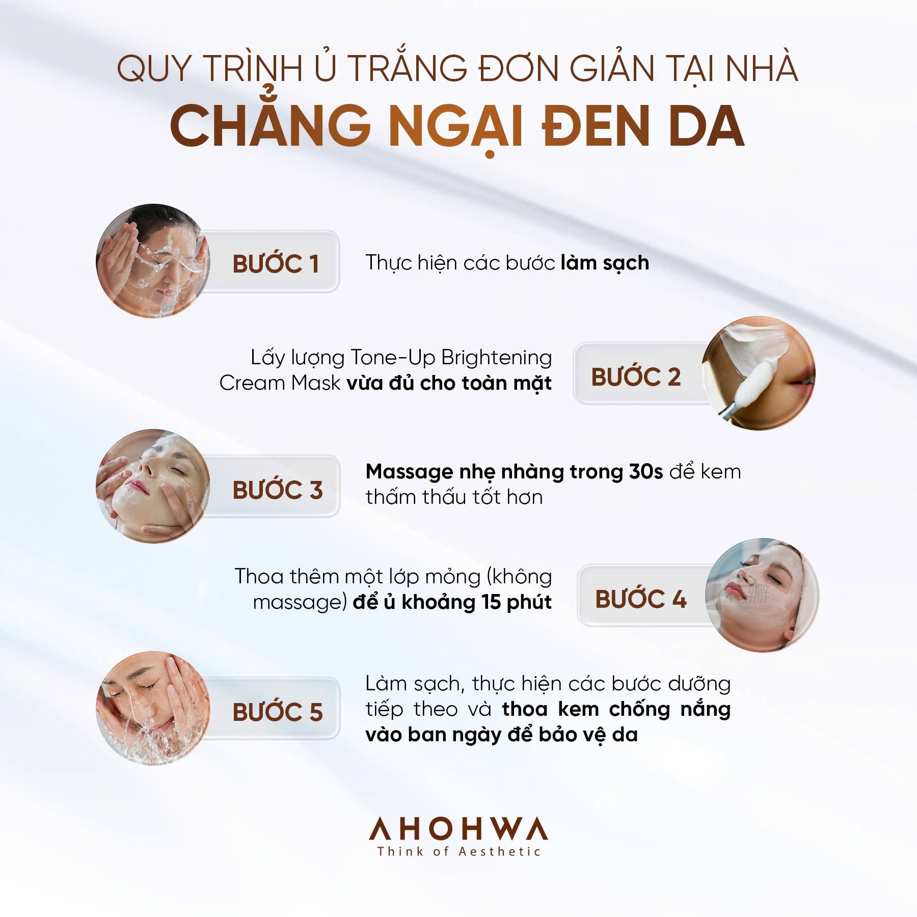 Mặt nạ ủ trắng dạng kem Ahohwa First Solution Tone-Up Brightening Cream Mask