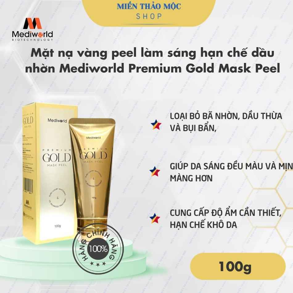 Mặt nạ vàng peel làm sáng hạn chế dầu nhờn Mediworld Premium Gold Mask Peel