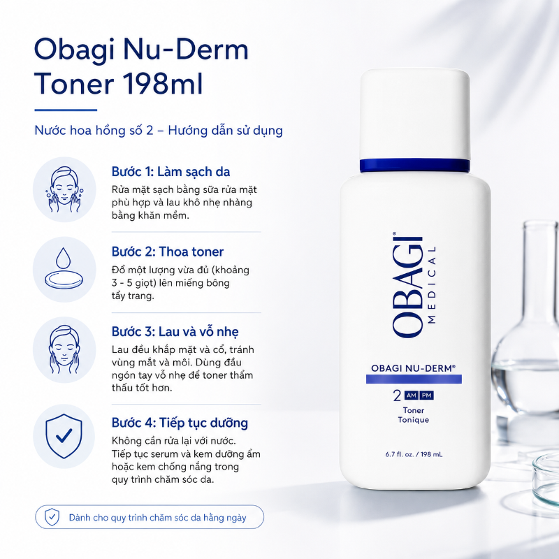 Nước Hoa Hồng Obagi Nu-Derm Toner 198ml Chính Hãng | Cân Bằng pH, Làm Sạch Sâu