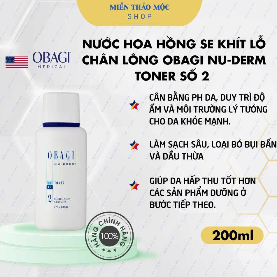 Nước hoa hồng se khít lỗ chân lông số 2 Obagi Nu-Derm Toner 198ml