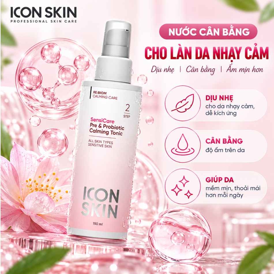 Nước cân bằng cho da nhạy cảm Icon Skin SensiCare Pre & Probiotic Calming Tonic