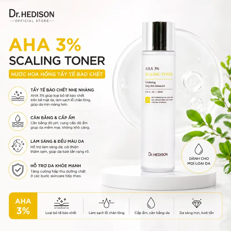 Nước hoa hồng Dr.Hedison AHA 3% Scaling Toner (150ml)