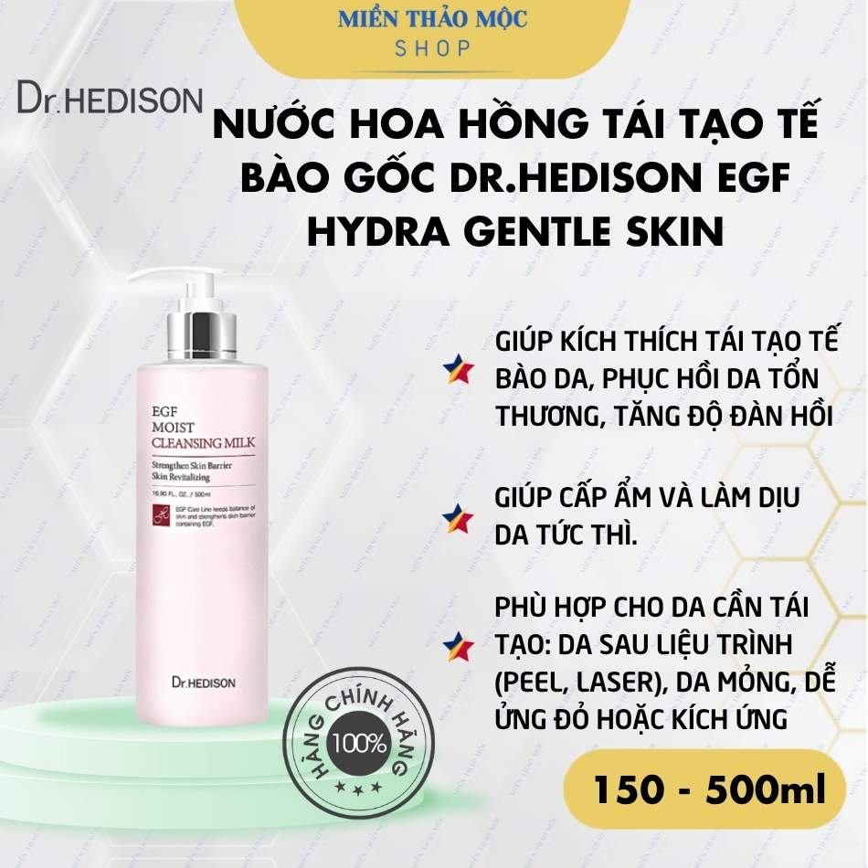Nước hoa hồng tái tạo tế bào gốc Dr.Hedison EGF Hydra Gentle Skin (150ml-500ml)