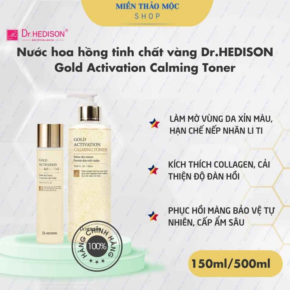 Nước hoa hồng tinh chất vàng Dr.HEDISON Gold Activation Calming Toner
