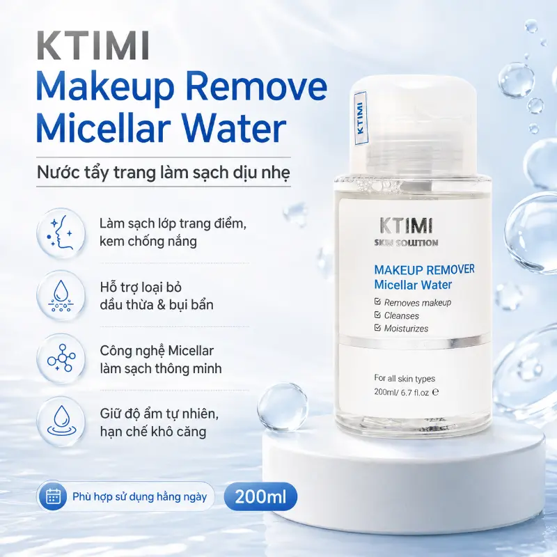 Nước tẩy trang KTIMI MAKEUP REMOVER MICELLAR WATER