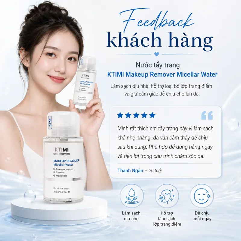 Nước tẩy trang KTIMI MAKEUP REMOVER MICELLAR WATER