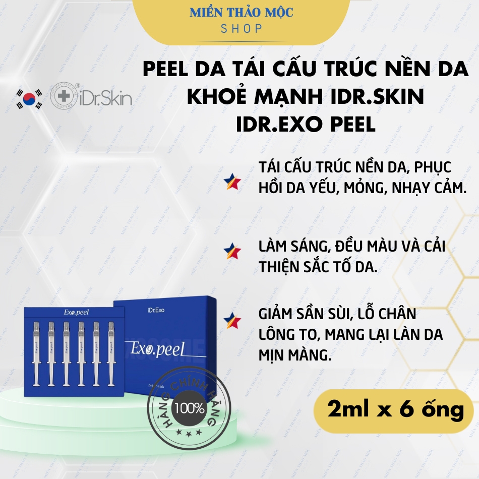 Peel da tái cấu trúc nền da khoẻ mạnh iDr.Exo Peel iDr.Skin 2ml x 6 ống