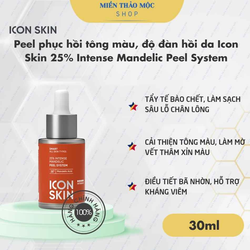 Peel phục hồi tông màu, độ đàn hồi da Icon Skin 25% Intense Mandelic Peel System