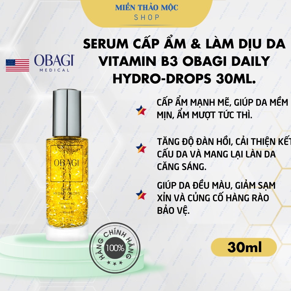Serum cấp ẩm làm dịu da Vitamin B3 Obagi Daily Hydro-Drops 30ml