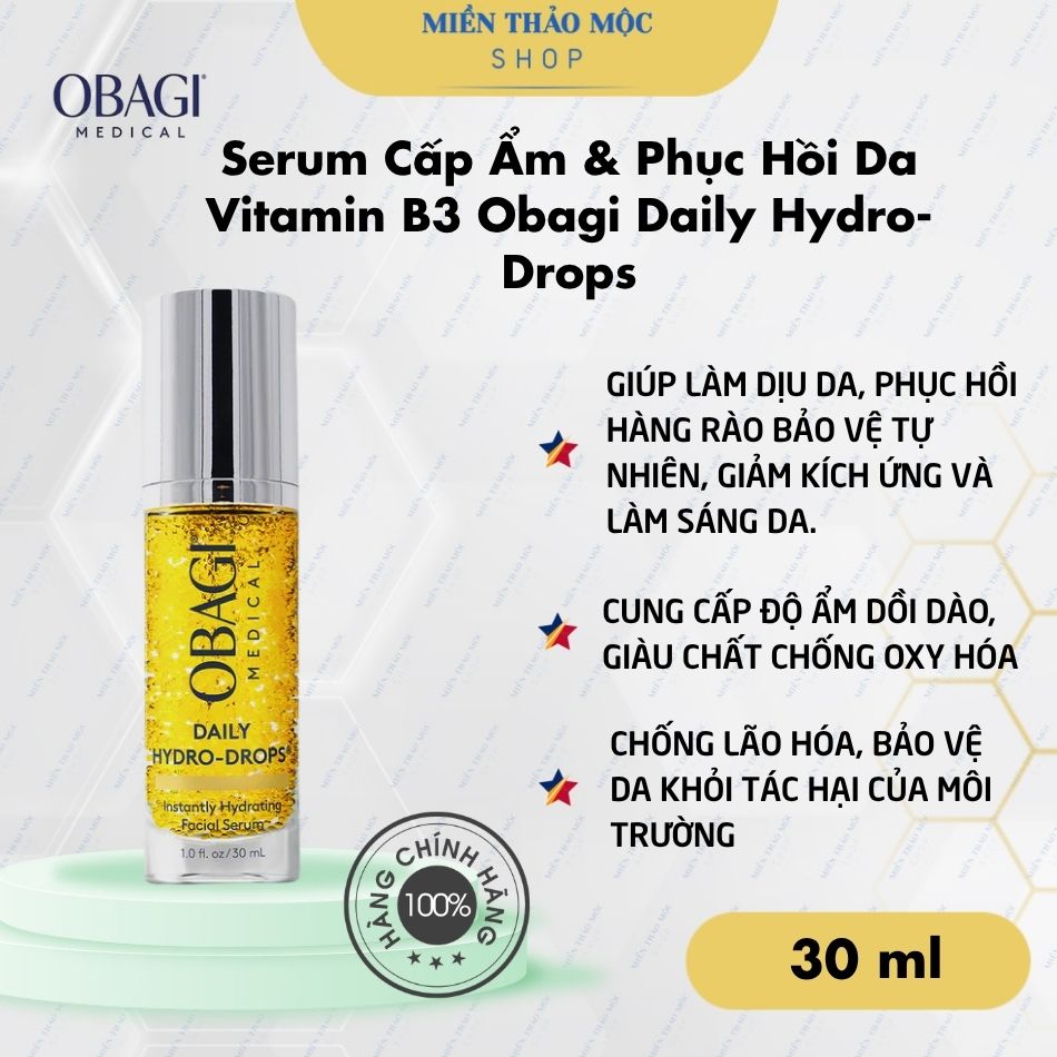 Serum Cấp Ẩm & Phục Hồi Da Vitamin B3 Obagi Daily Hydro-Drops 30ml Chính Hãng