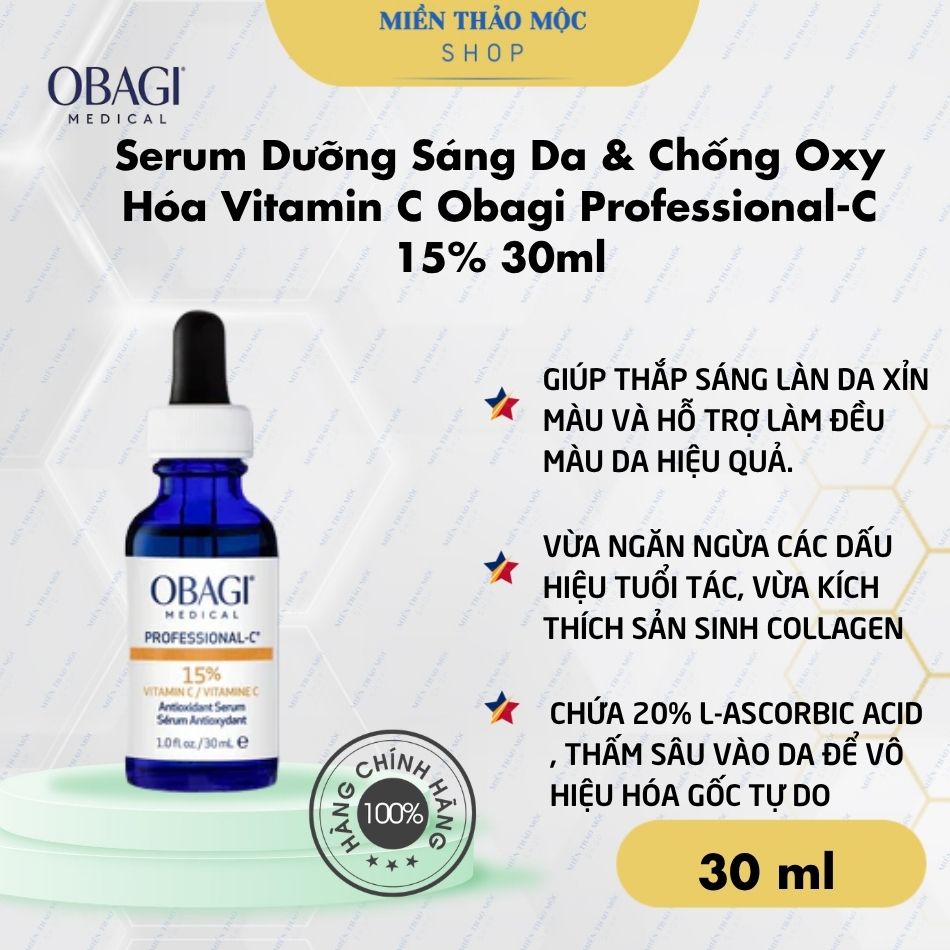 Serum Dưỡng Sáng Da, Chống Oxy Hóa Vitamin C Obagi Professional-C 15% Chính Hãng