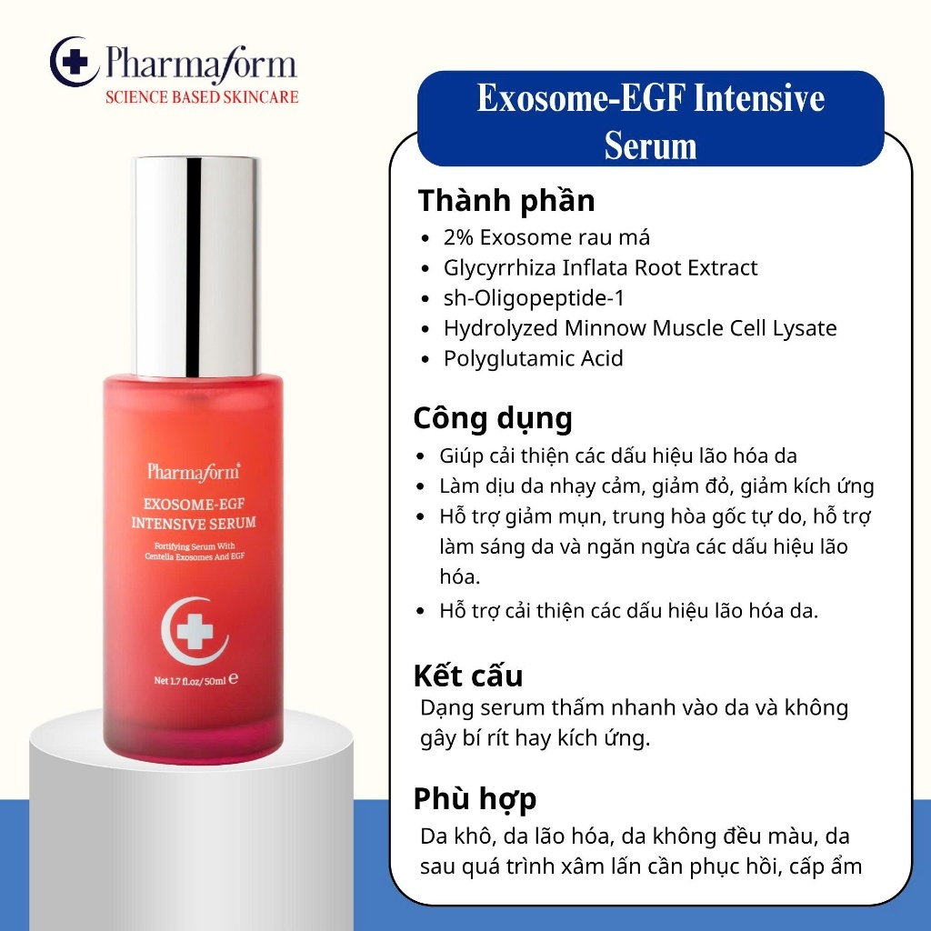Serum Hỗ Trợ Làm Dịu Và Cấp Ẩm Cho Da Pharmaform Exosome-EGF Intensive Serum