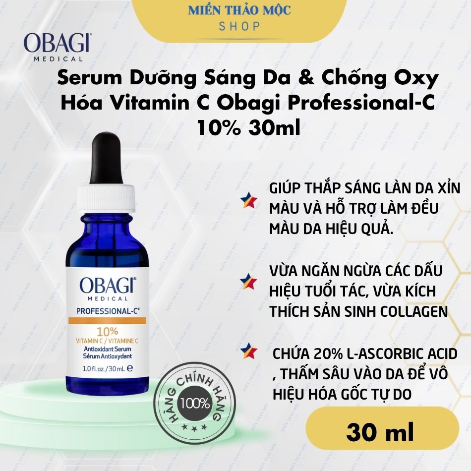 Serum Vitamin C Obagi Professional-C 10% 30ml Chính Hãng | Dưỡng Sáng Da, Chống Oxy Hóa