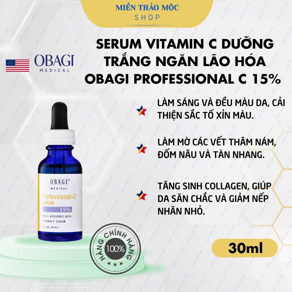 Serum vitamin C dưỡng trắng ngăn lão hóa Obagi Professional C 15% 30ml