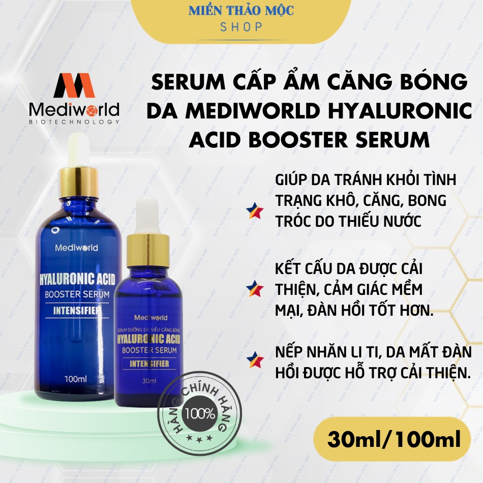 Serum cấp ẩm căng bóng da Mediworld Hyaluronic Acid Booster Serum