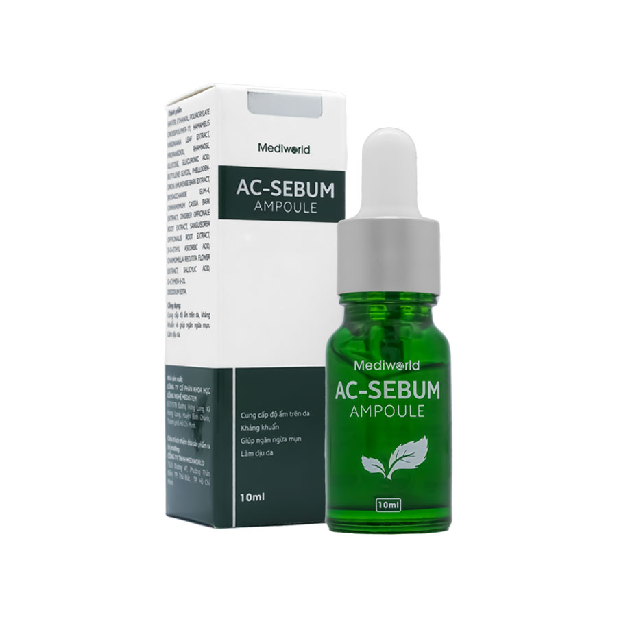 Serum hỗ trợ giảm mụn, kiểm soát dầu và làm dịu da Mediworld AC – Sebum Ampoule