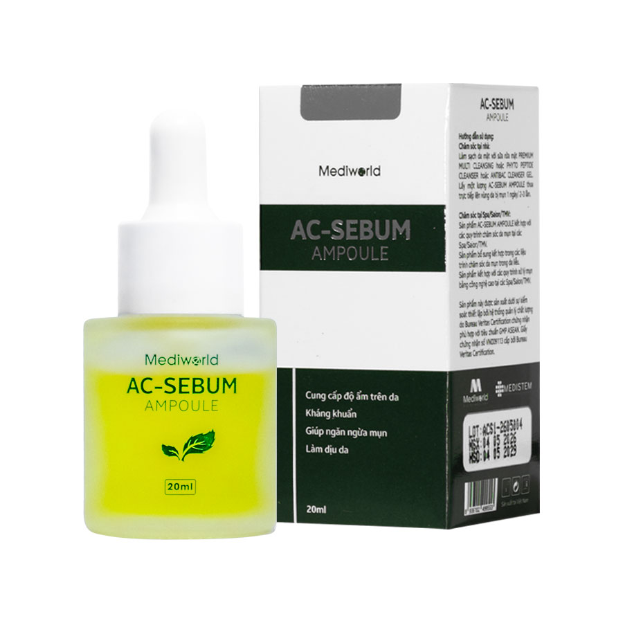 Serum hỗ trợ giảm mụn, kiểm soát dầu và làm dịu da Mediworld AC – Sebum Ampoule
