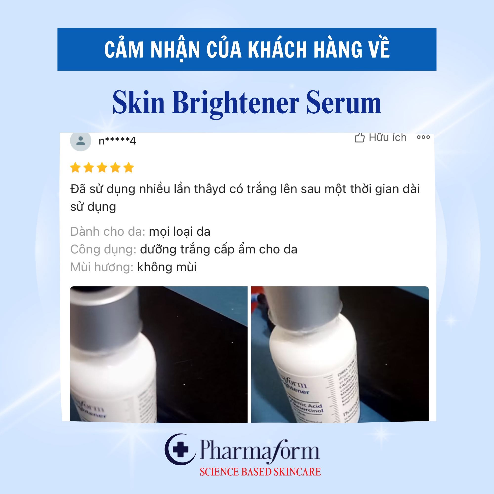 Serum hỗ trợ mờ nám dưỡng sáng da Pharmaform Skin Brightener Serum