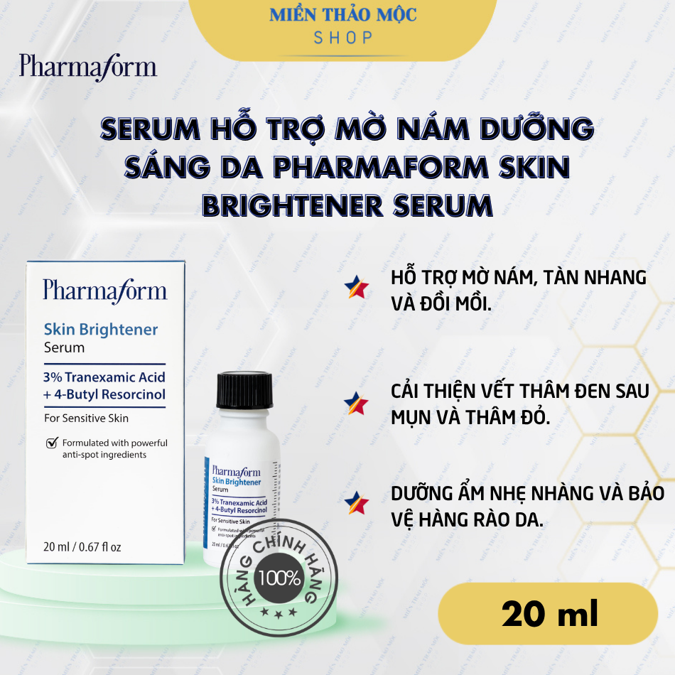 Serum hỗ trợ mờ nám dưỡng sáng da Pharmaform Skin Brightener Serum