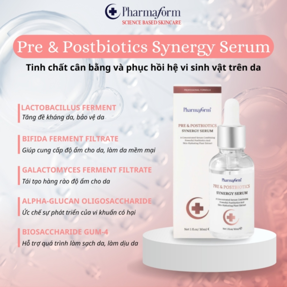 Serum phục hồi, cân bằng hệ vi sinh cho da Pharmaform Pre & Postbiotics Synergy Serum