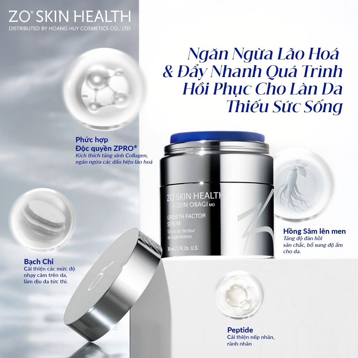 Serum phục hồi da Zo Skin Health OSSENTIAL® GROWTH FACTOR PLUS 30ml