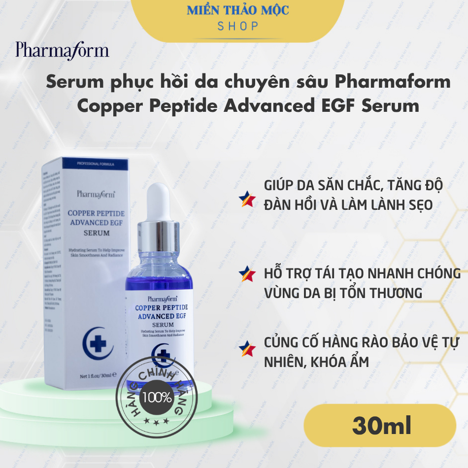 Serum phục hồi da chuyên sâu Pharmaform Copper Peptide Advanced EGF Serum