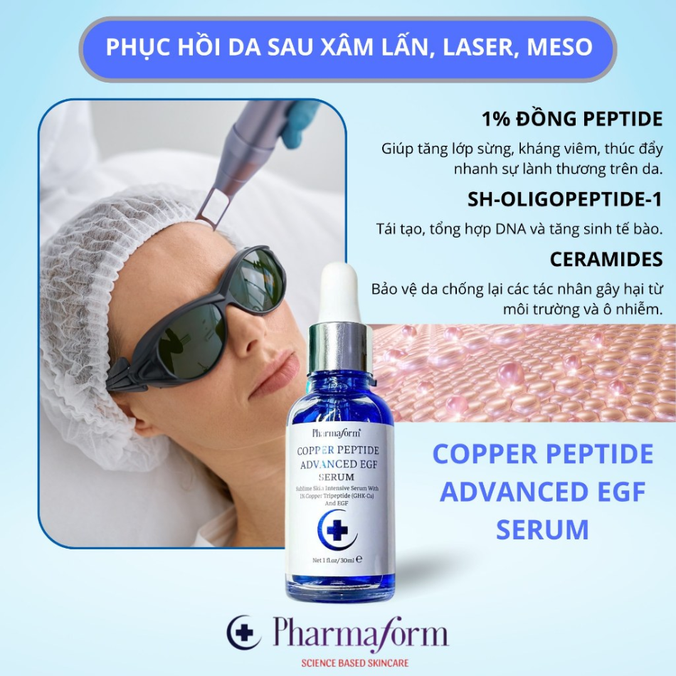 Serum phục hồi da chuyên sâu Pharmaform Copper Peptide Advanced EGF Serum