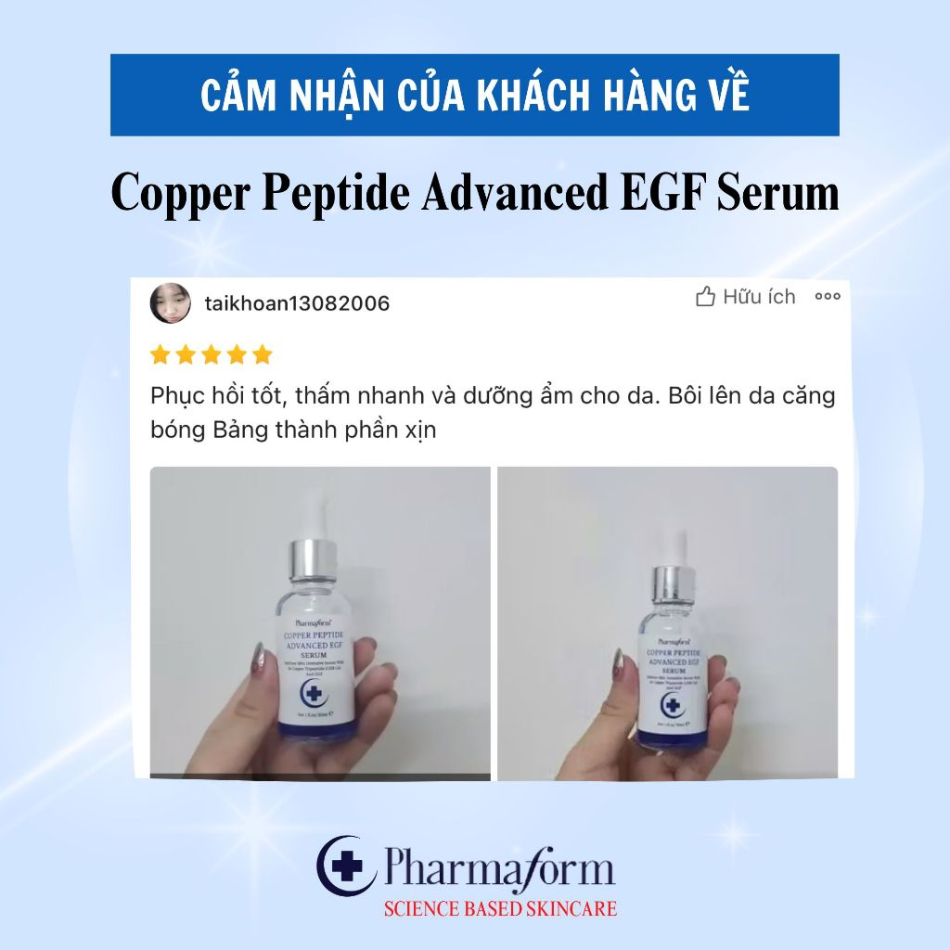 Serum phục hồi da chuyên sâu Pharmaform Copper Peptide Advanced EGF Serum