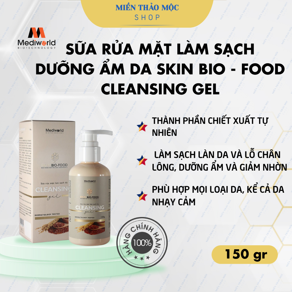 Sữa rửa mặt làm sạch, dưỡng ẩm da Mediworld Skin Bio Food Cleansing Gel
