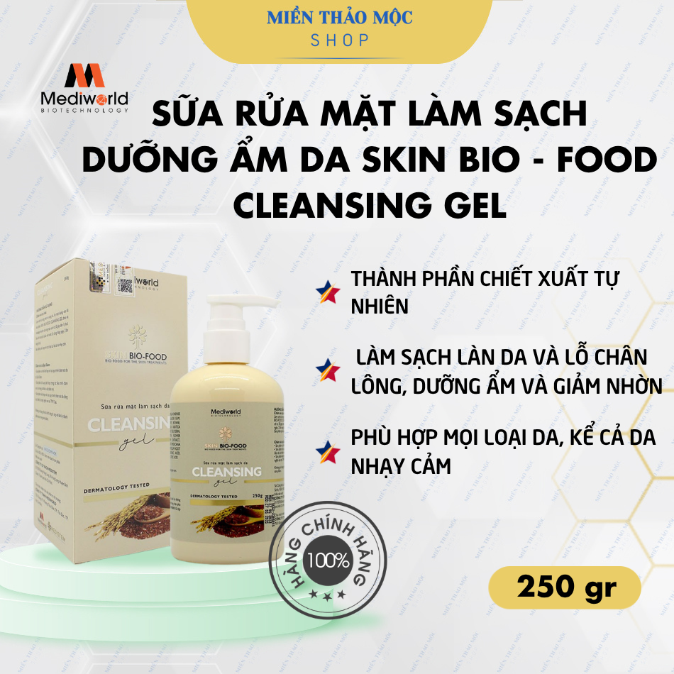 Sữa rửa mặt làm sạch, dưỡng ẩm da Mediworld Skin Bio Food Cleansing Gel
