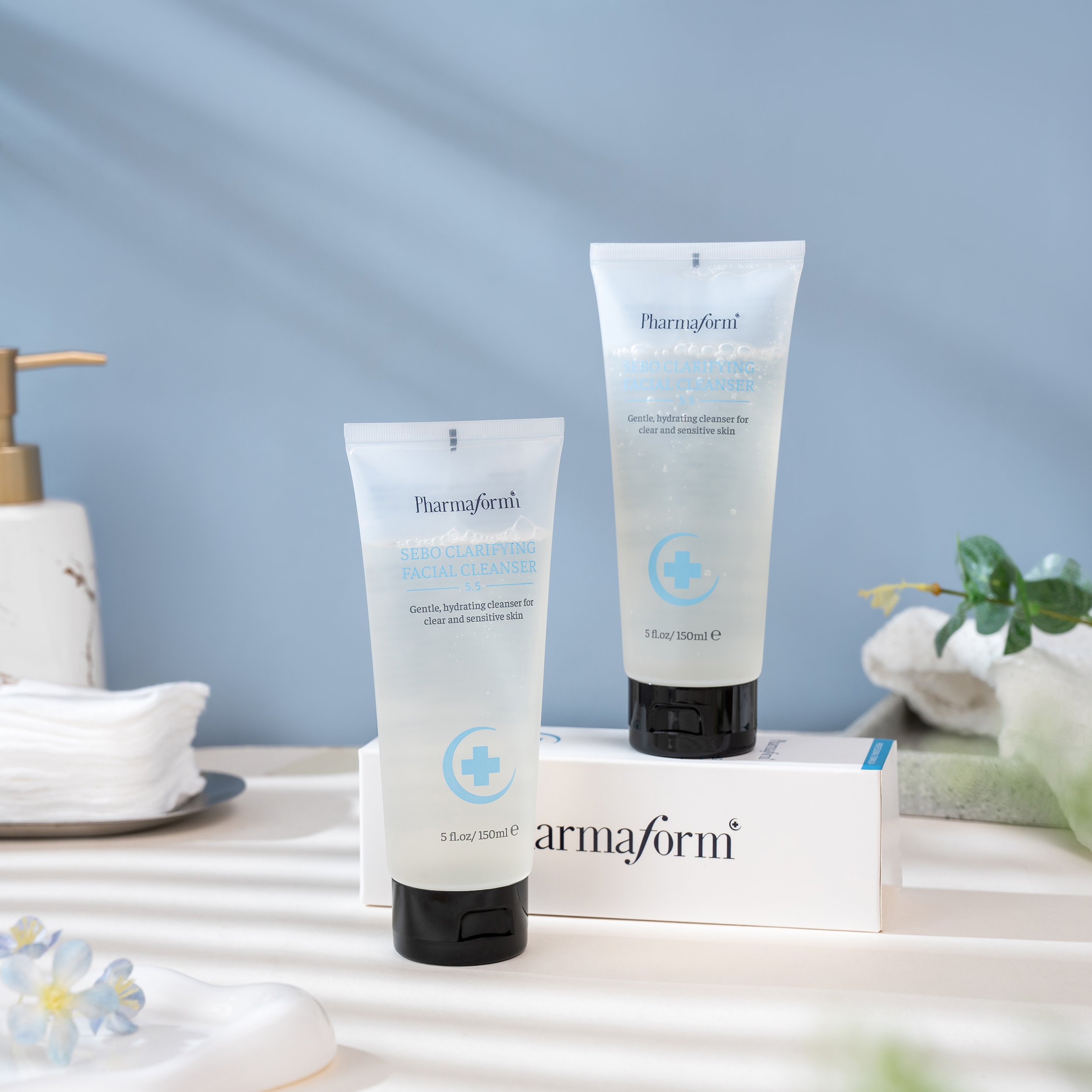Sữa Rửa Mặt Cho Da Dầu Mụn Pharmaform Sebo Clarifying Facial Cleanser