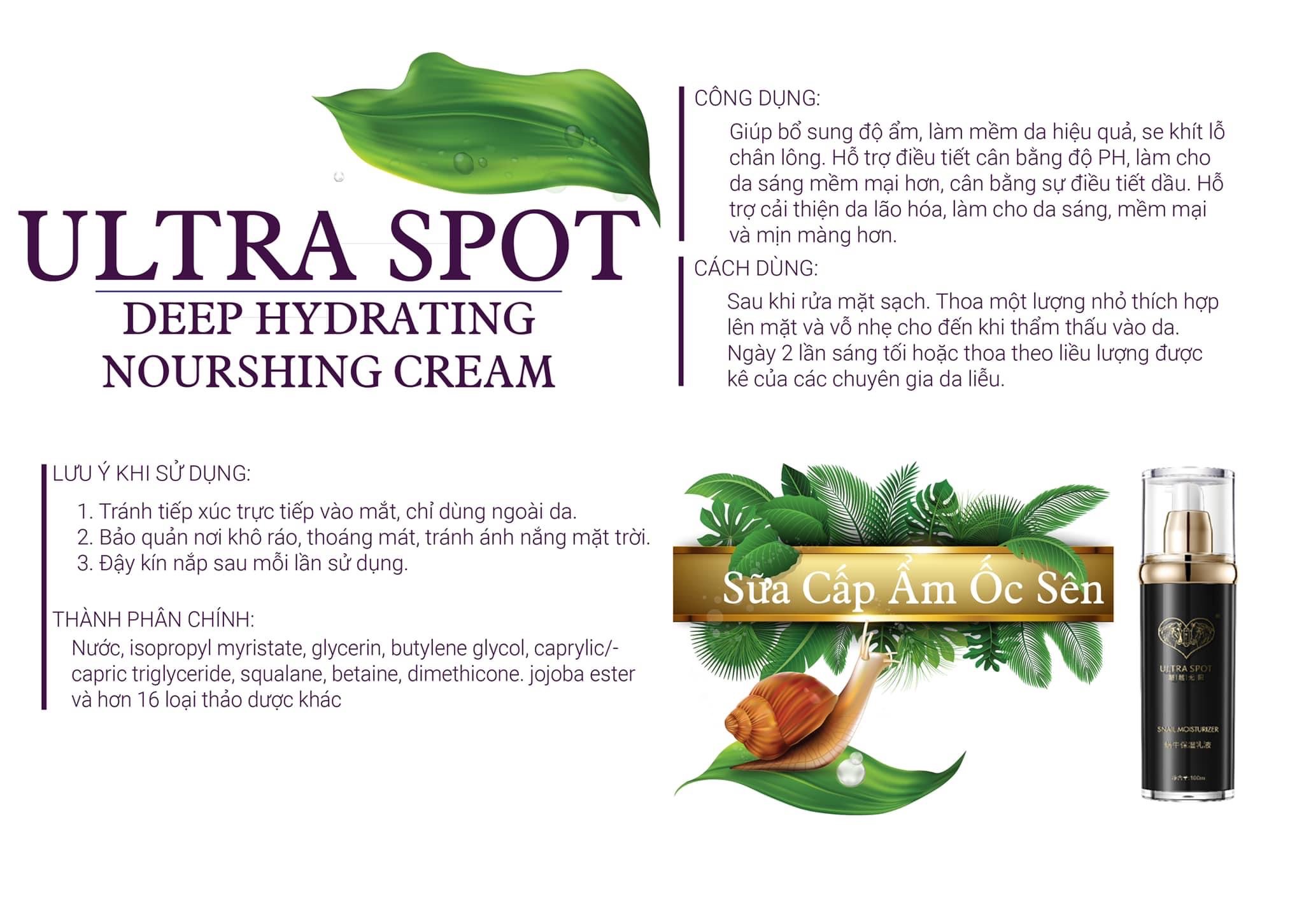 Sữa dưỡng ẩm ốc sên Mộc Liên Hoa Ultra Spot