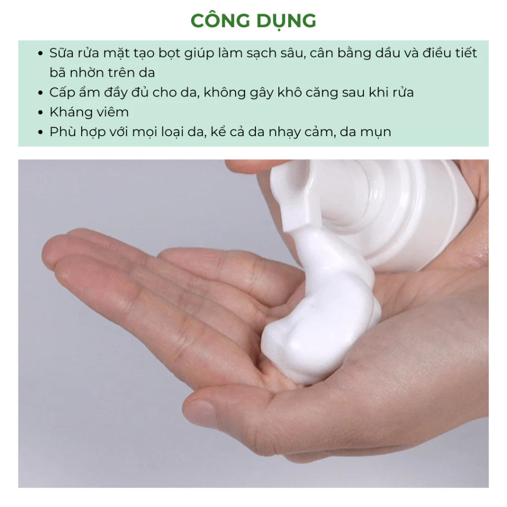 Sữa rửa mặt cho da dầu da hỗn hợp làm sạch sâu cải thiện mụn Ahohwa Acless Solution Control Clearing Foam Cleanser
