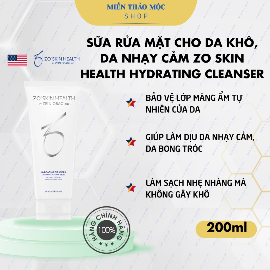Sữa rửa mặt cho da khô da nhạy cảm Zo Skin Health HYDRATING CLEANSER