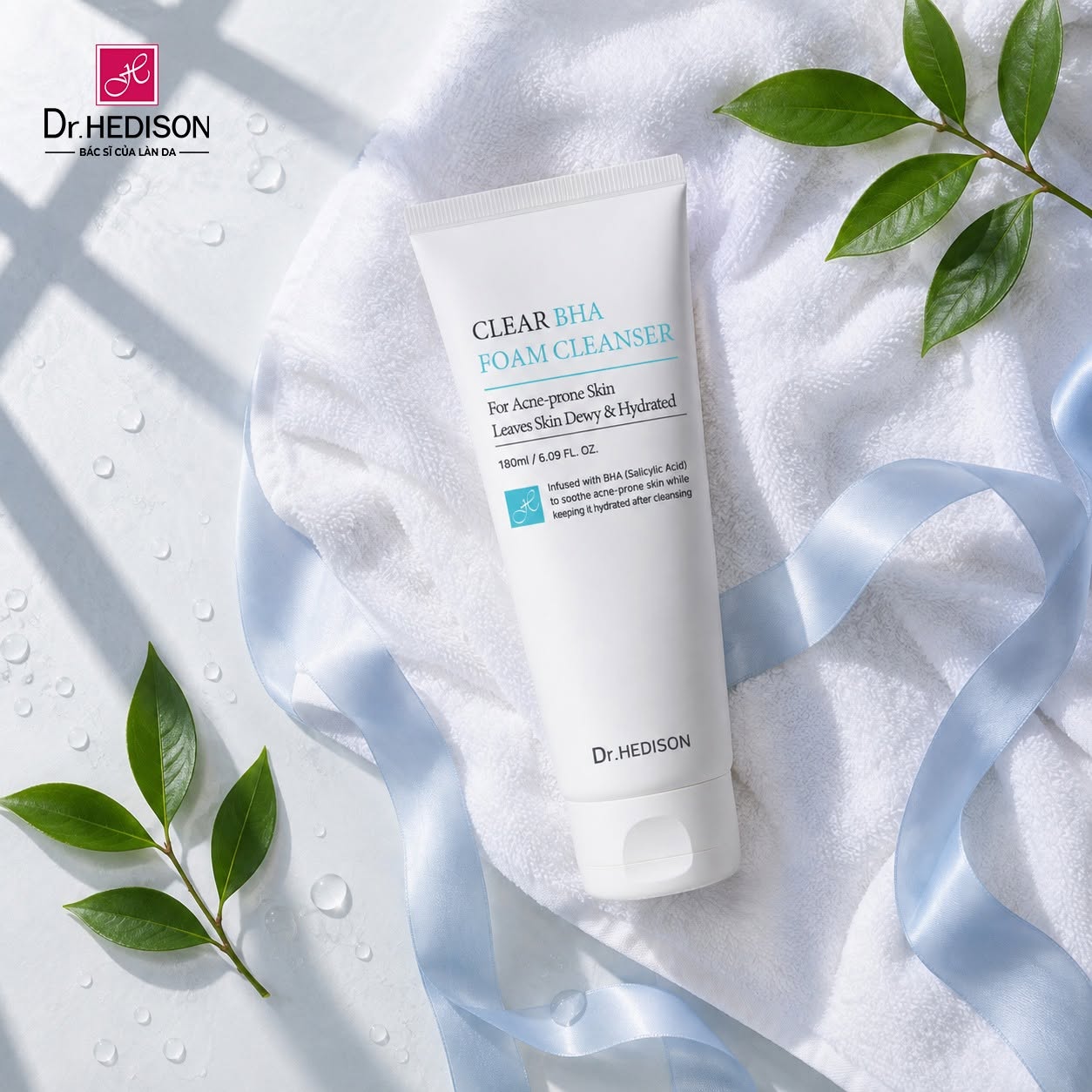 Sữa rửa mặt dạng bọt làm sạch sâu, hỗ trợ giảm dầu nhờn Dr.HEDISON Clear BHA Foaming Cleanser