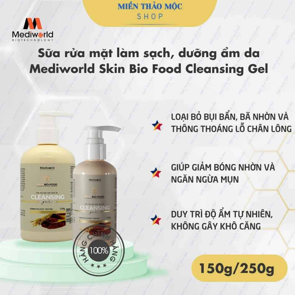 Sữa rửa mặt làm sạch, dưỡng ẩm da Mediworld Skin Bio Food Cleansing Gel
