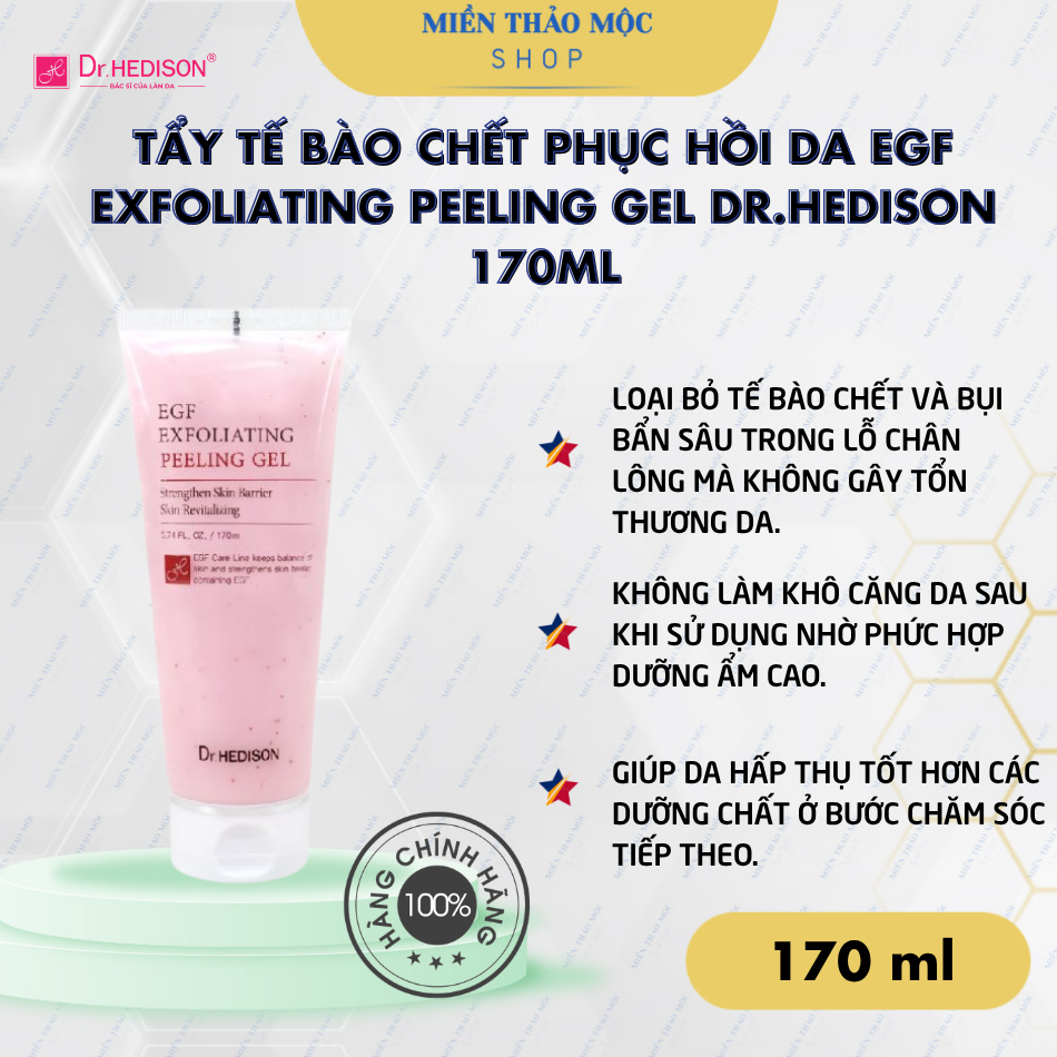Tẩy Tế Bào Chết Phục Hồi Da EGF Exfoliating Peeling Gel Dr.Hedison 170ml
